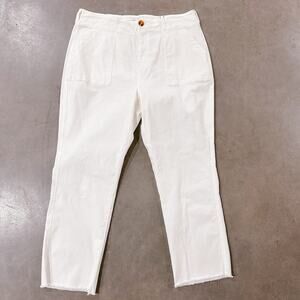 Gibson Latimer Womens High Rise Ankle Length Raw Hem Jeans Pants White Sz 18 NWT